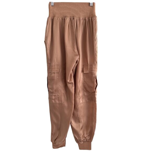 Cinq a Sept Giles Pants NWT Satin Utility Cargo Jogger Size XS Sahara Brown - Picture 6 of 6